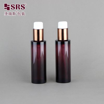 Beli 50ml Translucent Brown Luxury Lotion Serum Pump Botol PET Untuk Kosmetik online manufacture