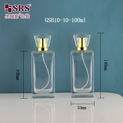Beli Botol berbentuk persegi dengan tutup desain unik Botol kaca semprotan kabut parfum 100ml online manufacture