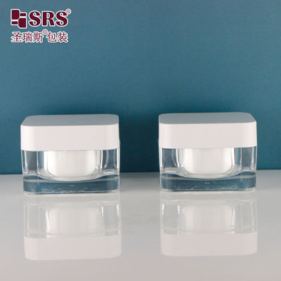 Beli 15g 30g 50g Kosmetik Bentuk persegi Pengaturan Kontainer Elegant Empty Cream Jar Acrylic Jar 15ml online manufacture