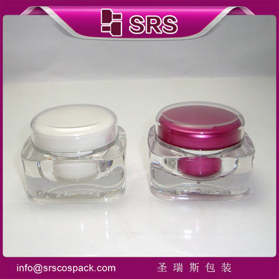 Beli SRS dibuat di Cina persegi akrilik kosmetik 50g plastik kosong toples krim dengan tutup bulat online manufacture