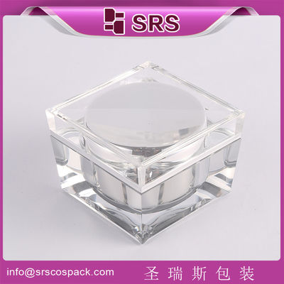 Beli SRS produsen grosir 30g 50g 100g mewah akrilik kosmetik kotak bening plastik toples online manufacture