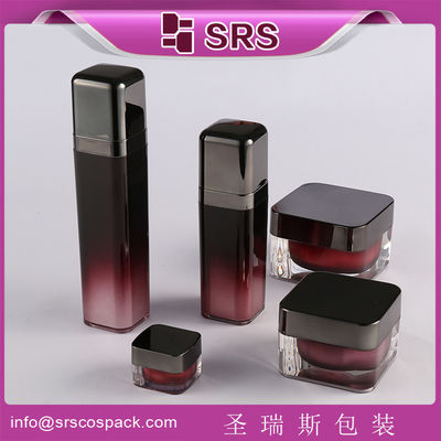 Beli SRS bebas sampel acrylic kotak toples krim dan botol lotion plastik set kemasan kosmetik online manufacture