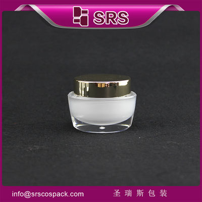 Beli J041 15g 30g 50g toples kosmetik putih dengan tutup emas,toples krim akrilik online manufacture