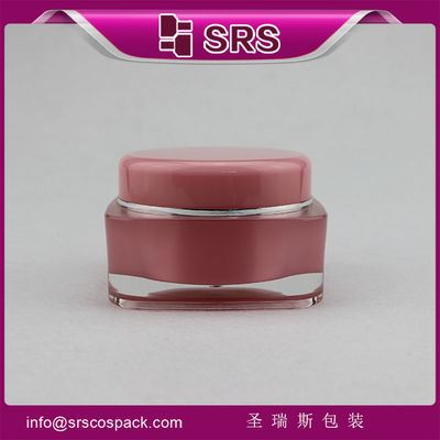 Beli bentuk persegi cantik warna merah muda wadah perawatan kulit,supply kosmetik toples plastik online manufacture