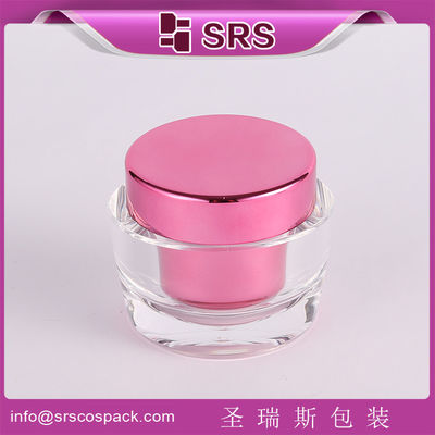 Beli pembuatan 15ml 30ml 50ml perak acrylic toples mewah dengan tutup online manufacture