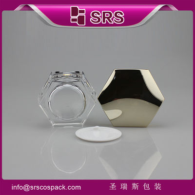 Beli J601 toples plastik akrilik dengan kualitas tinggi,toples berbentuk heksagon online manufacture