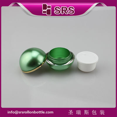 Beli botol kosmetik warna hijau mewah, bentuk bola acrylic cream jar online manufacture