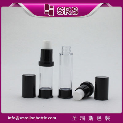 Beli A0214 kemasan kosmetik injeksi warna hitam, botol pompa tanpa udara dijual online manufacture