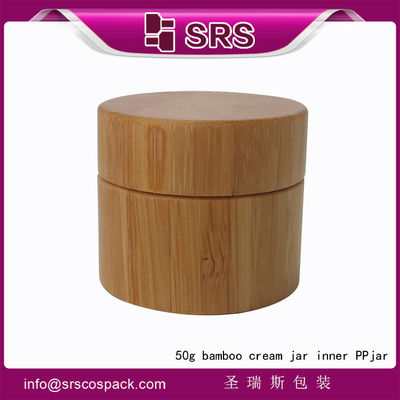 Beli SRS 50g high end bambu asli toples luar dengan PP toples dalam untuk krim kosmetik online manufacture
