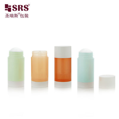 Beli Bulat Translucent Warna Pink Biru Oranye Custom PP PCR Isi Dari Bawah Twist Up Deodorant Stick online manufacture