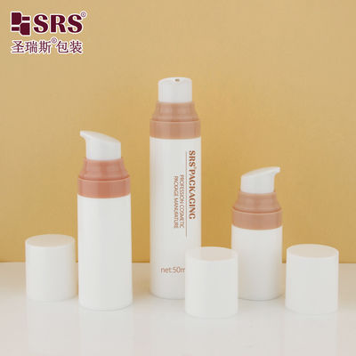 Beli Cute Injection White Glossy Surface Custom Pink Color Plastik Botol Kosmetik Tanpa Udara 30ml online manufacture