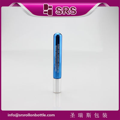 Beli 10 ml gulung kaca berwarna biru bermetal pada botol dengan bola logam dan tutup aluminium perak untuk serum mata, minyak esensial online manufacture