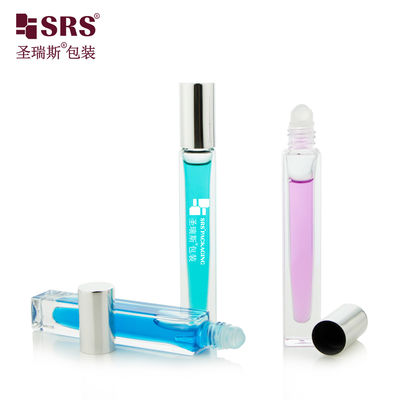 Beli Bentuk persegi Custom Clear Bottle Perfume Oil Applicator Glass Roll On 10ml online manufacture