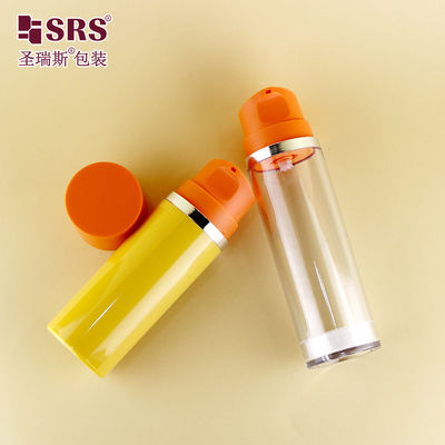 Beli A0215 Snap On Style Botol Serum Wajah Plastik Bulat AS Botol Vakum Kosong Pengemasan Gel Perawatan Kulit Tanpa Udara online manufacture