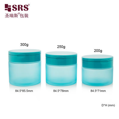 Beli PET007 200g 250g 300g Plastic PET Cream Jar With Flip Cap For Body Scrub Toner Pads Wirh Spoon online manufacture