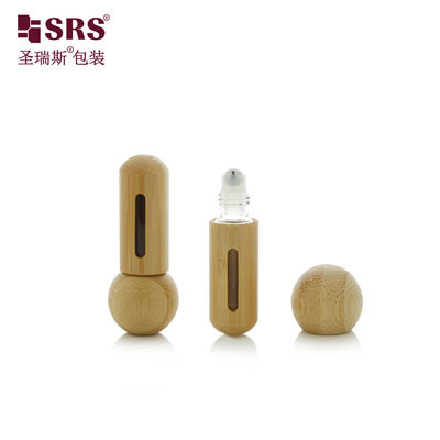 Beli BG-5ML Cute Mini Portable Round Bottom And Round Cap Bamboo Roller Steel Ball Bottle Untuk minyak esensial parfum online manufacture