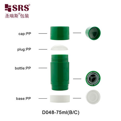 Beli D048 Injeksi Custom Warna Hijau Plastik PP PCR Deodorant Stick Container Grosir Kemasan Kosmetik Mewah online manufacture