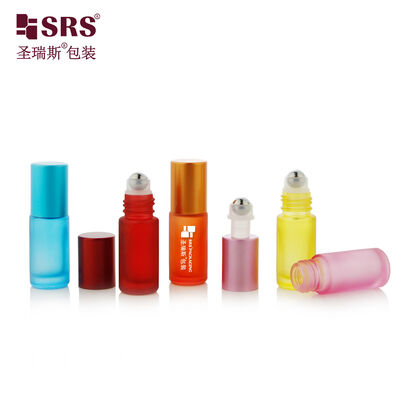 membeli 5ml Grosir Botol Kaca Roll On Warna Kustom Kosong Bola Logam dan Tutup Plastik untuk Minyak Parfum Perjalanan online manufacture