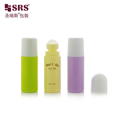 membeli 75ml PP PCR Roll On Bottle Plastik Daur Ulang untuk Deodorant Body Massage Oil Packaging online manufacture