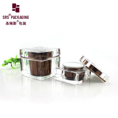 Beli 15g 50g 80g bentuk persegi kosmetik perawatan wajah akrilik toples krim mewah online manufacture