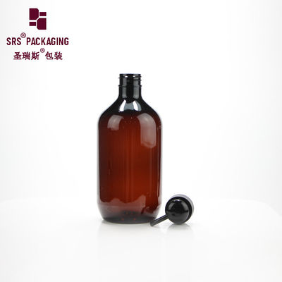 Beli waktu pengiriman pendek amber bulat bahu plastik sabun cair kosong pet botol 500ml online manufacture