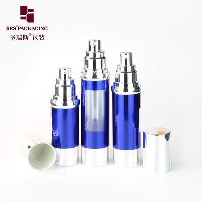 Beli 15ml 30ml 50ml cap plastik biru esensi wajah lotion botol baru tanpa udara online manufacture