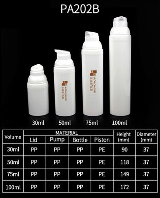 Beli 30ml 50ml 75ml 100ml injeksi botol pompa airless pp putih ramah lingkungan online manufacture