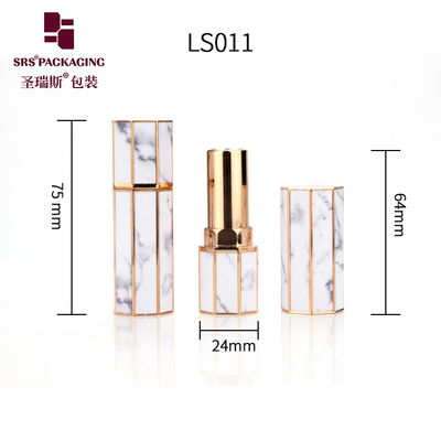 Beli bentuk unik segi delapan pola mini kustom tabung lipstik kosong online manufacture