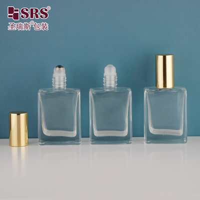 Bentuk persegi Tembok tebal minyak esensial kaca mewah botol sampel 15ml