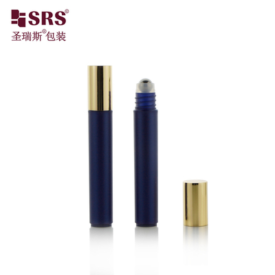 8ml Silinder Plastik PP Daur Ulang Aluminium Cap Baja Bola Pijat Eye Cream Roll On Bottle
