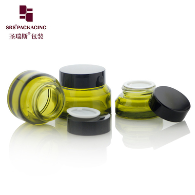 15ml 30ml 50ml Empty Skincare Packaging Paint Warna Hijau Desain Unik Botol Kaca Kosmetik 50g