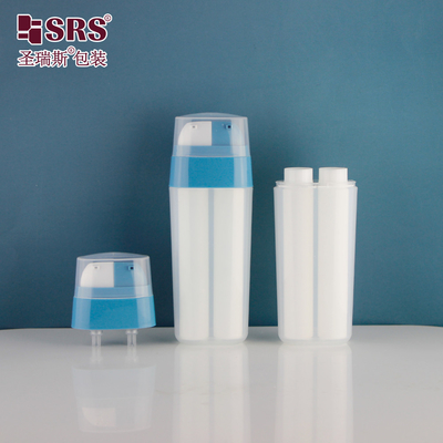 30ml Double Tube PP PCR Lotion Daur Ulang Serum Gel Perawatan Kulit Botol Kosmetik Tanpa Udara 20ml