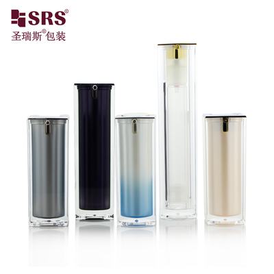 Botol lotion plastik akrilik berkualitas tinggi Botol pompa tanpa udara perawatan kulit 15ml 30ml 50ml