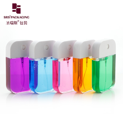 Grosir Ukuran saku transparan PETG Plastik Perfume Packaging Square Phone Mist Spray Botol 50ml