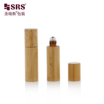 5ml Botol Dalam Amber Kosong Wadah Kosmetik Kaca Bambu Rol Minyak Esensial Parfum