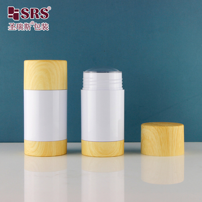 Bentuk Bulat Warna Custom Botol Stick Plastik Twist Up 50ml Deodorant Container