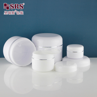 Siap Kirim Stok Putih Double Wall Bulat Kosmetik Kosmetik Kosmetik Putih Plastik 50 ml