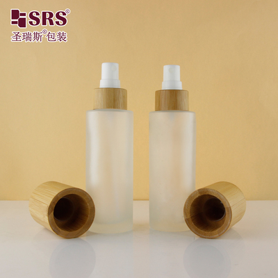 Luxury Empty Frosted Sprayer Fine Mist Bambu Shoulder 100ml Botol Aroma Kaca