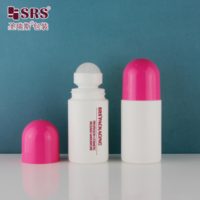 60ml Bulat Semi-transparan Disesuaikan Warna Plastik Skincare Gel Bottle Roll On Deodorant Container