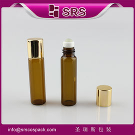 SRS kosong bulat 5ml amber roll pada botol kaca parfum grosir untuk produk perawatan pribadi