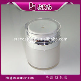 Shengruisi memproduksi jual panas bulat krim akrilik airless Jar dengan pompa untuk krim wajah