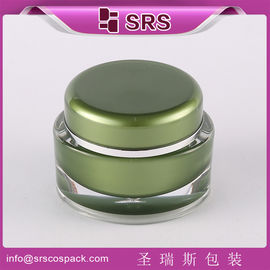 SRS 2015 China mewah 15ml 30ml 50ml bentuk oval acrylic toples kosmetik untuk krim wajah