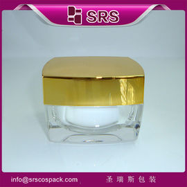SRS China pemasok fanshion gloden kosong acrylic persegi wadah krim kosmetik grosir