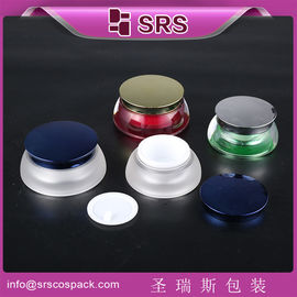 SRS Alibaba China pemasok plastik daur ulang acrylic kemewahan toples untuk kosmetik dengan tutup sekrup