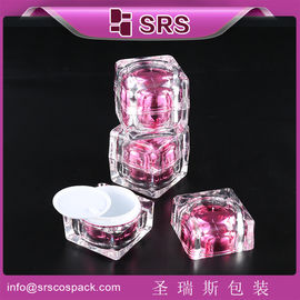 kualitas tinggi bentuk persegi acrylic toples untuk pemasok krim