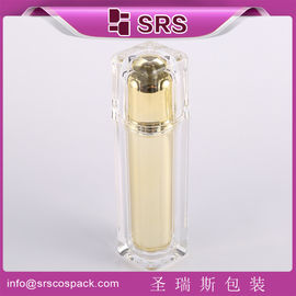 Shengruisi 30ml 50ml mewah Bentuk persegi logam Pompa lotion plastik Botol untuk kosmetik