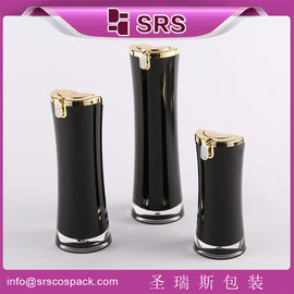 SRS China Supplier mewah kosong produk perawatan kulit hitam wadah botol lotion akrilik