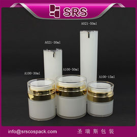 SRS grosir plastik perawatan kulit acrylic airless toples dan botol lotion kosmetik kemasan set