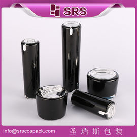 SRS China grosir acrylic bulat kosong toples krim dan botol untuk kemasan kosmetik set