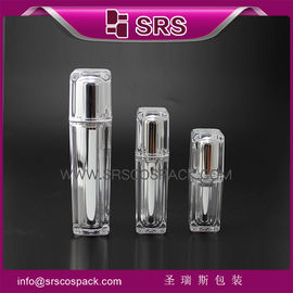 L054 bentuk persegi botol pompa lotion kosmetik bening